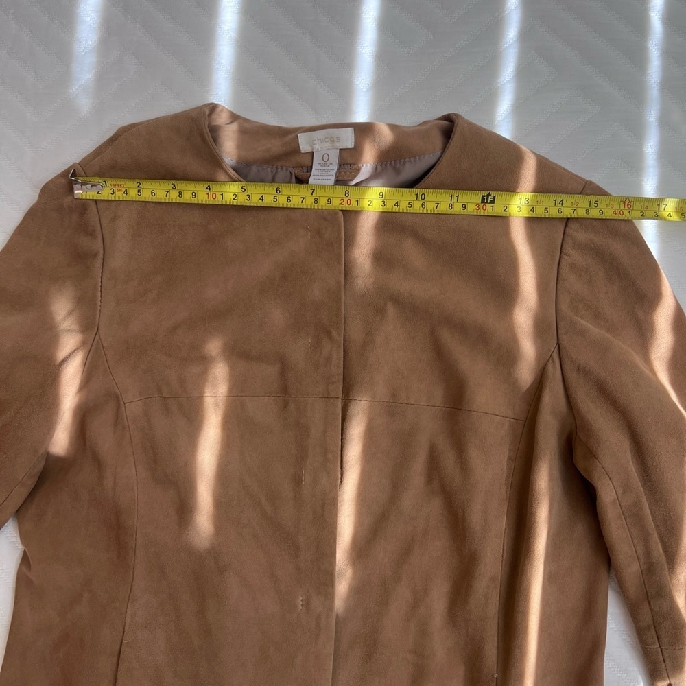 Chico’s Women’s Genuine Leather Brown Buttoned Full Sleeve Jacket 0 US S/4 - Picture 8 of 11